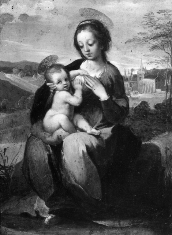 Madonna con Bambino (dipinto) di Salimbeni Ventura (sec. XVII)