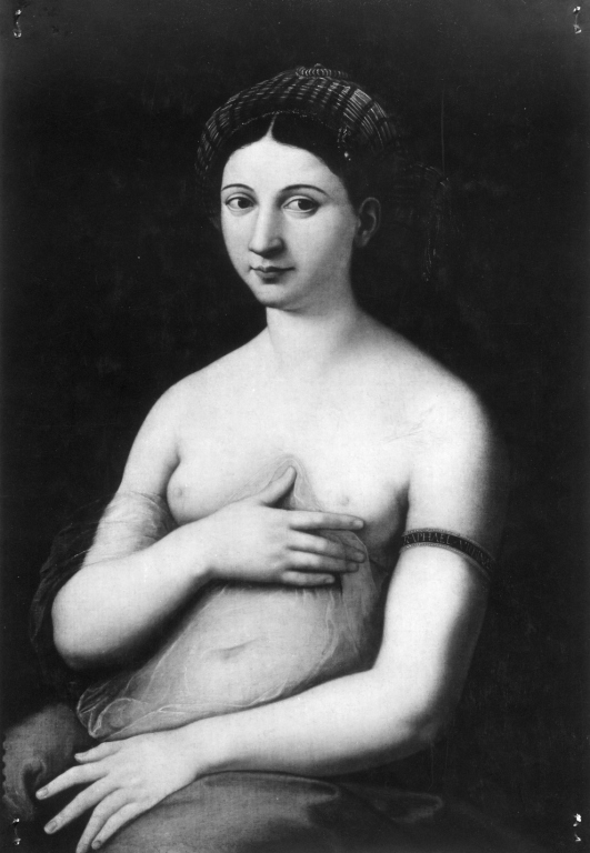 la Fornarina (dipinto) di Sanzio Raffaello (cerchia) (sec. XVI)