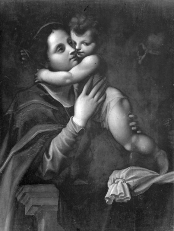 Sacra Famiglia (dipinto) di Roncalli Cristoforo detto Pomarancio (cerchia) (sec. XVI)