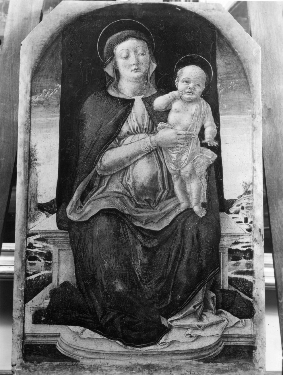 Madonna con Bambino (dipinto) di Vivarini Bartolomeo (cerchia) (fine sec. XV)