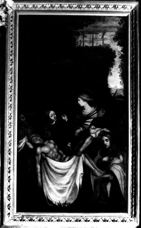 deposizione di Cristo nel sepolcro (dipinto) - ambito romano (sec. XVII)