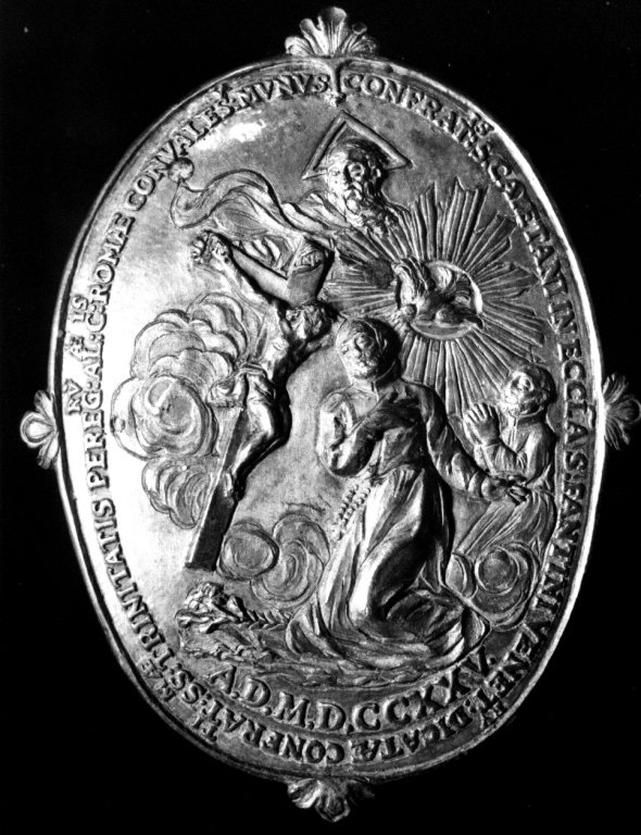 adorazione della Trinità (coperta di libro liturgico) - ambito laziale (sec. XVIII)