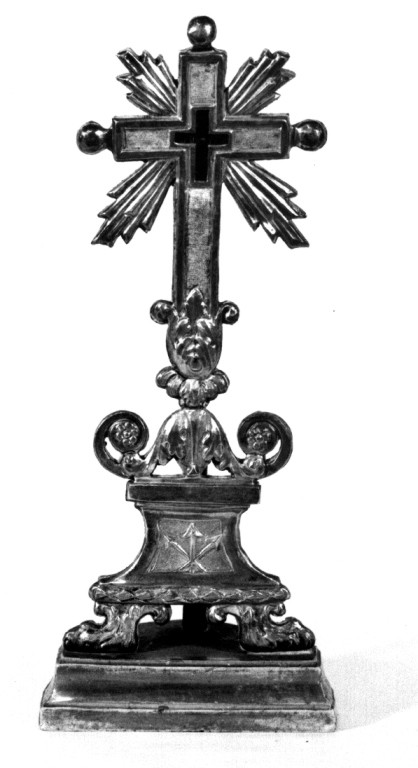 reliquiario - a croce - ambito romano (sec. XIX)