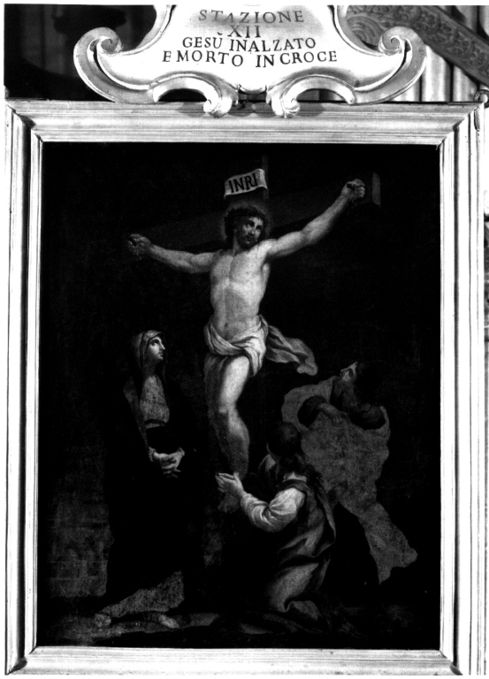 stazione XII: Gesù innalzato e morto in croce (dipinto) di Grecolini Giovanni Antonio (maniera) - ambito romano (primo quarto sec. XVIII)