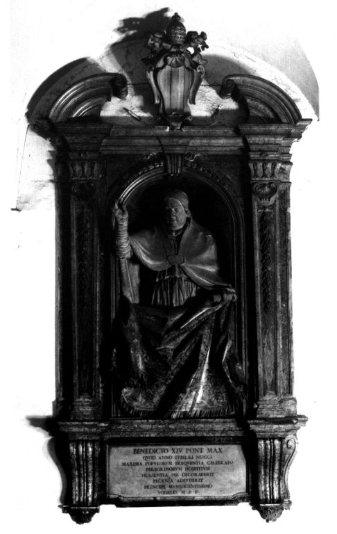 busto ritratto di papa Benedetto XIV (calco di scultura) di Bracci Pietro (attribuito) (inizio sec. XIX)