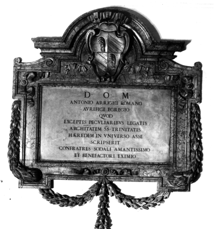lapide commemorativa - ambito laziale (seconda metà sec. XVIII)