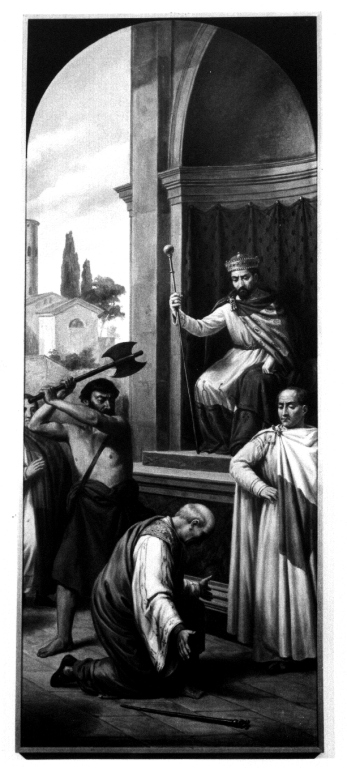 decapitazione del console Simmaco (dipinto) di Francisi Guido (sec. XX)