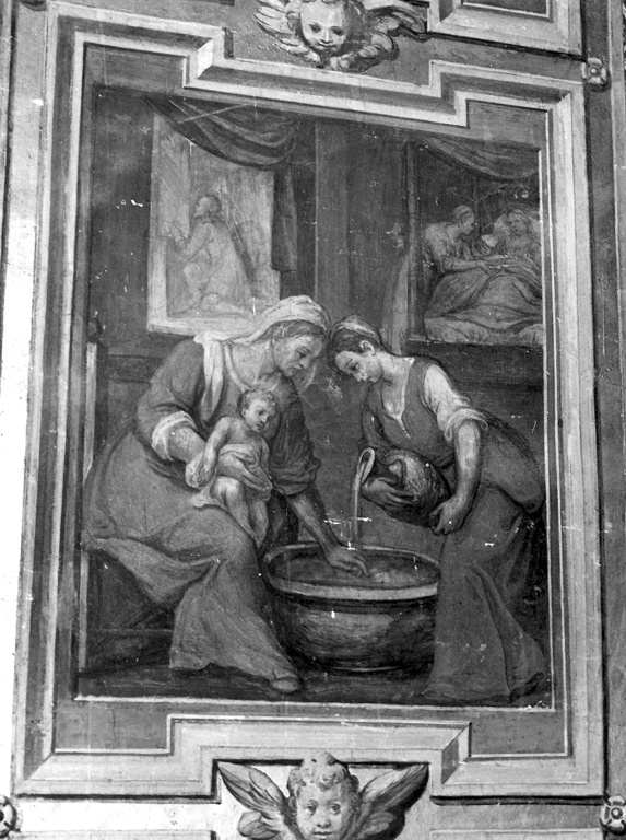 nascita di Sant'Angelo (dipinto) di Ricci Giovanni Battista (scuola) (sec. XVII)