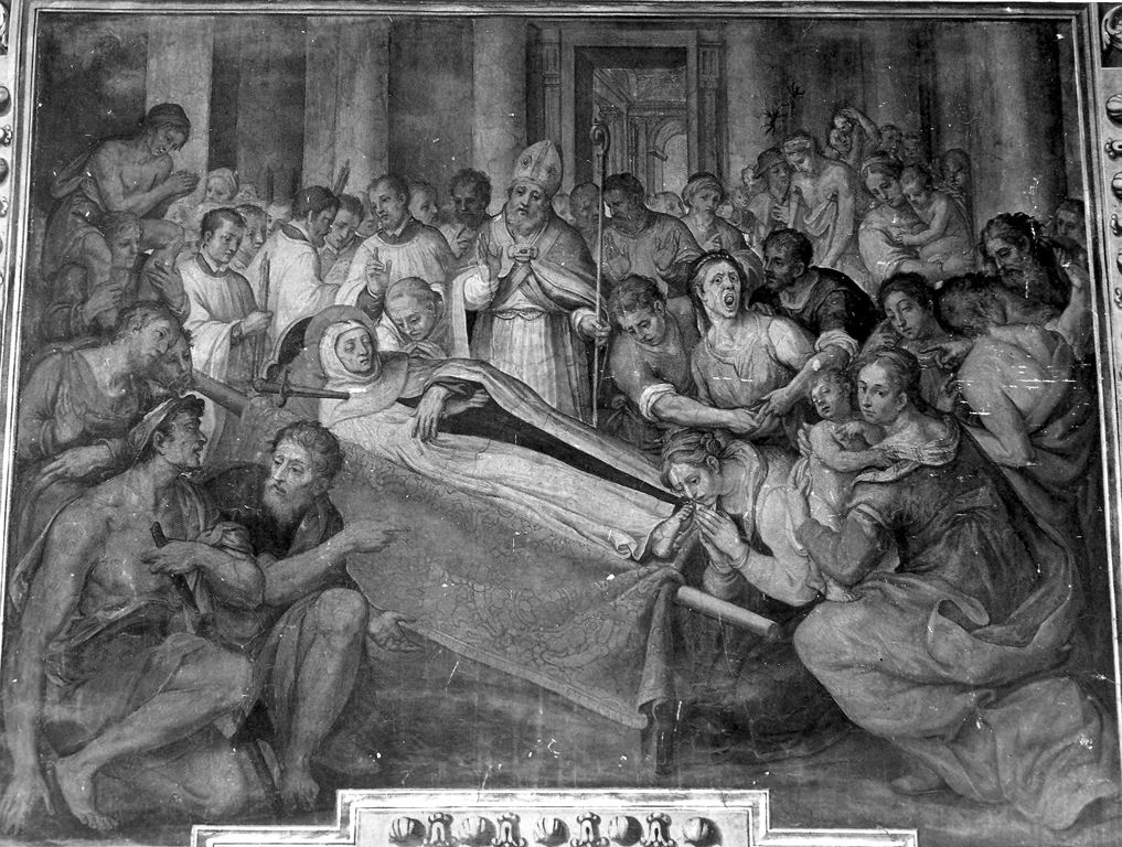 funerali di Sant'Angelo (dipinto) di Ricci Giovanni Battista (sec. XVII)