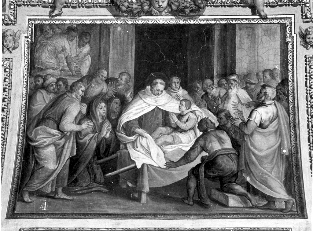 Sant'Angelo resuscita un ragazzo (dipinto) di Ricci Giovanni Battista (sec. XVII)