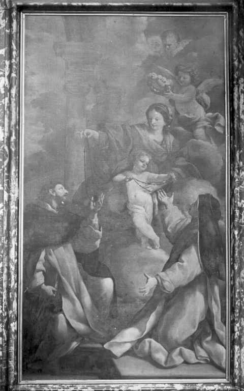 Madonna del Rosario (pala d'altare) di Romanelli Giovanni Francesco (sec. XVII)