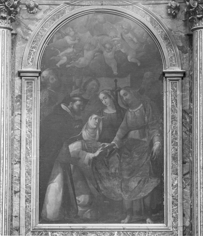 matrimonio mistico di Santa Caterina da Siena (pala d'altare) di Allegrini Francesco (sec. XVII)