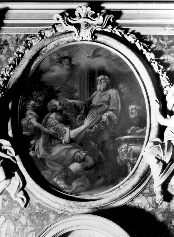 San Paolo davanti al sommo sacerdote Anania (dipinto) di Mondelli Filippo (sec. XVIII)