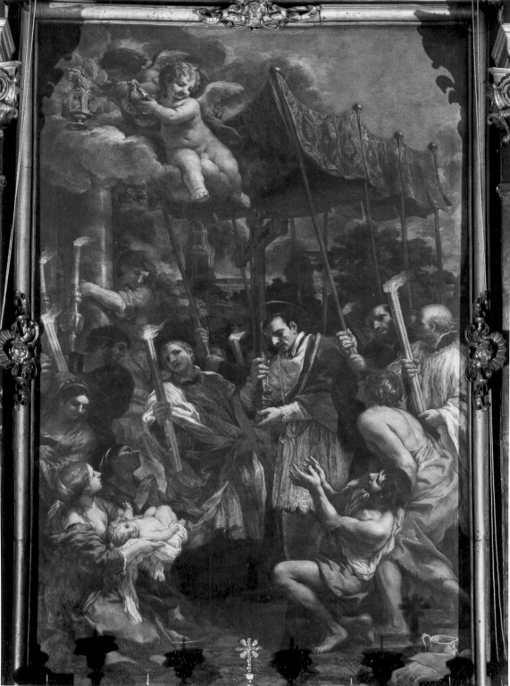 San Carlo Borromeo penitente in processione durante la peste (dipinto) di Berrettini Pietro detto Pietro da Cortona (terzo quarto sec. XVII)