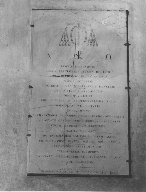 lapide tombale - bottega romana (sec. XIX)