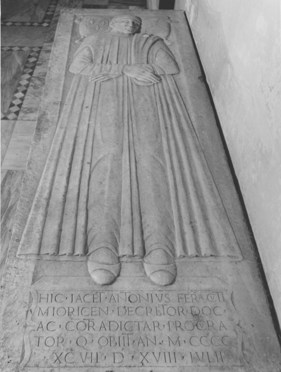 ritratto d'uomo (lapide tombale) - bottega romana (sec. XV)