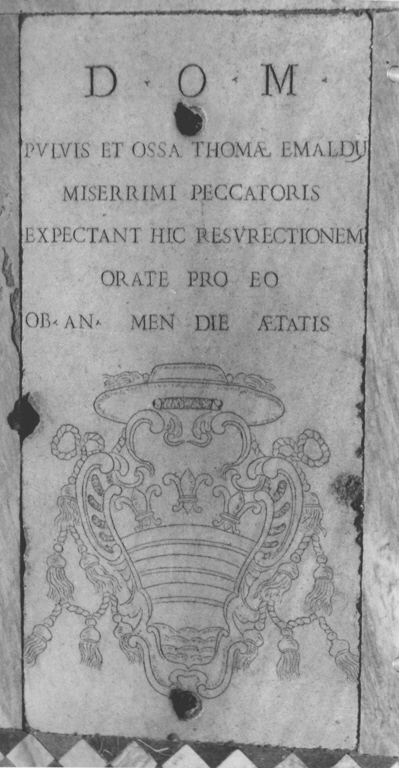 lapide tombale - bottega romana (metà sec. XVIII)