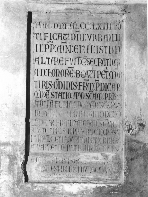 lapide commemorativa - bottega romana (sec. XIII)