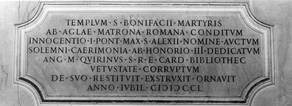 lapide celebrativa - ambito romano (sec. XVIII)