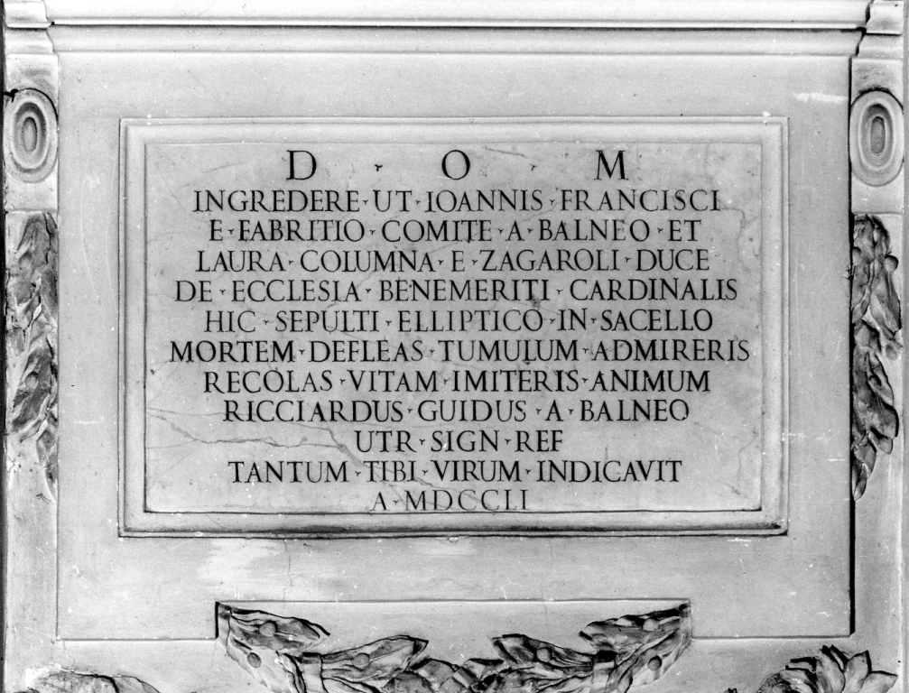 lapide commemorativa - ambito romano (sec. XVIII)