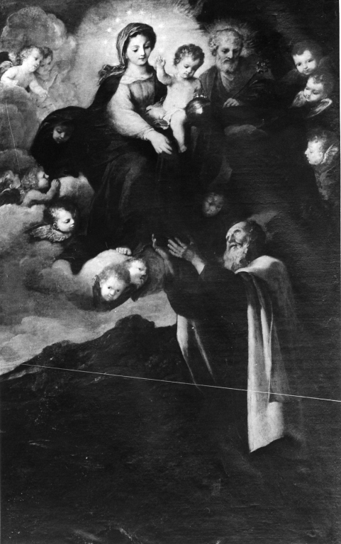 San Simone Stock riceve dalla Madonna lo scapolare (dipinto) di Camassei Andrea (sec. XVII)