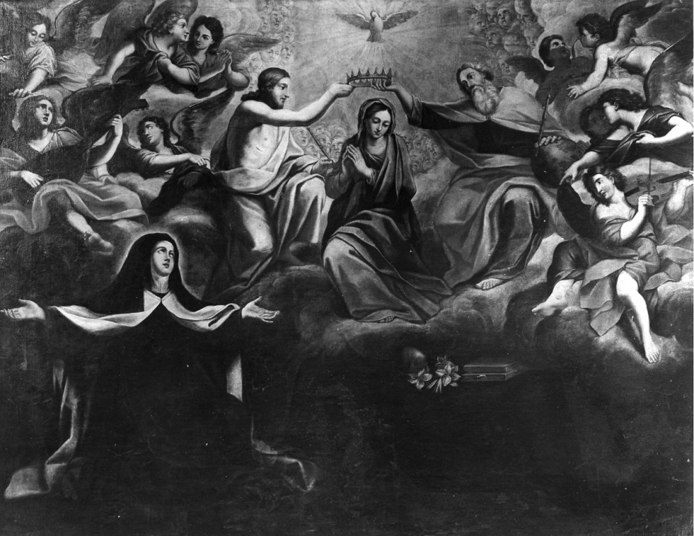 Santa Teresa d'Avila ha la visione della Trinità (dipinto) di De La Haye Luca detto Luca fiammingo (cerchia) (seconda metà sec. XVII)