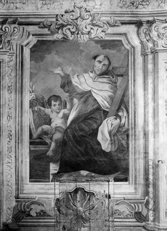 San Giovanni della Croce riceve la croce da Cristo (dipinto) - ambito romano (sec. XVIII)