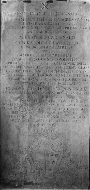 lapide tombale - ambito romano (sec. XVIII)