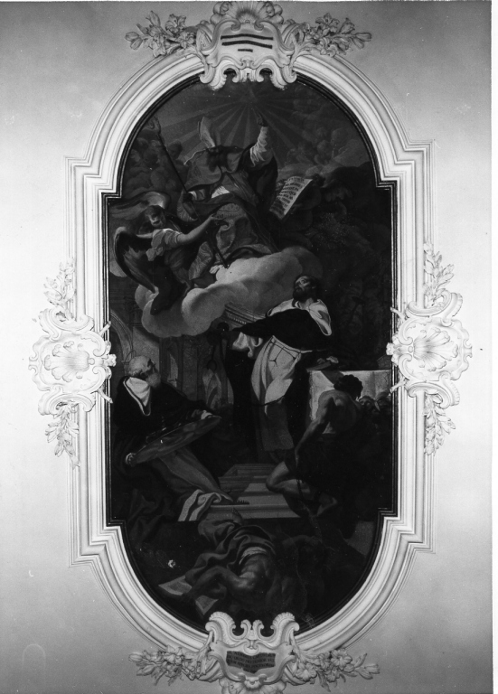 Sant'Ambrogio e due santi fondatori dell'ordine dei trinitari (dipinto) di Guglielmi Gregorio (sec. XVIII)
