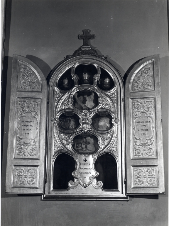 reliquiario - a trittico - bottega Italia centrale (sec. XX)