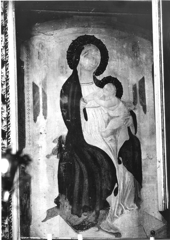 Madonna con Bambino in trono (dipinto) - ambito umbro-laziale (inizio sec. XV)