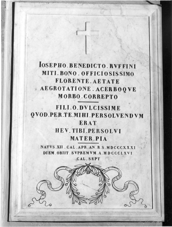 lapide - bottega romana (sec. XIX)