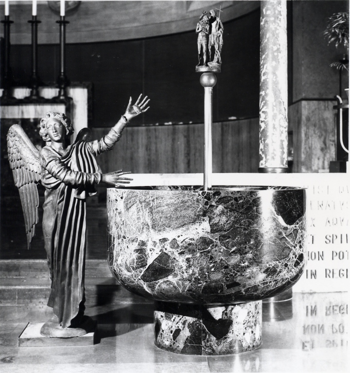 battesimo di Cristo (fonte battesimale - a vasca) di Piacentini Marcello, Vigni Corrado (secondo quarto sec. XX)