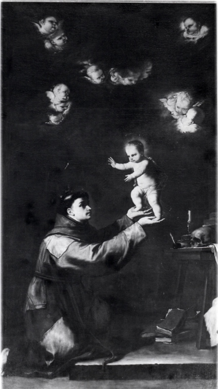 apparizione di Gesù Bambino a Sant'Antonio da Padova (dipinto) di Giordano Luca (metà sec. XVII)