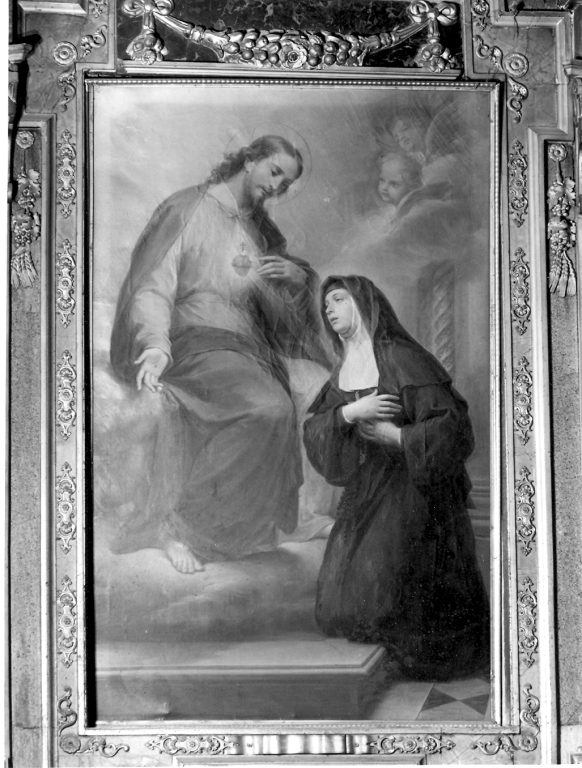 S. Maria Alacoque in adorazione del S. Cuore di Gesù (dipinto) - ambito romano (sec. XIX)