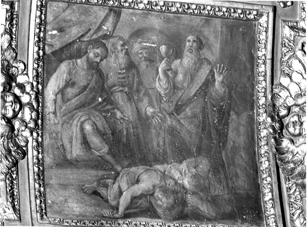 San Giovanni Evangelista beve dal calice avvelenato (dipinto) di Rossetti Cesare (sec. XVII)