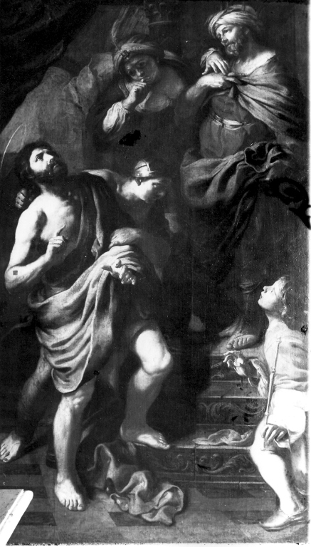 San Giovanni Battista ammonisce Erode ed Erodiade (dipinto) di Mei Bernardino (sec. XVII)