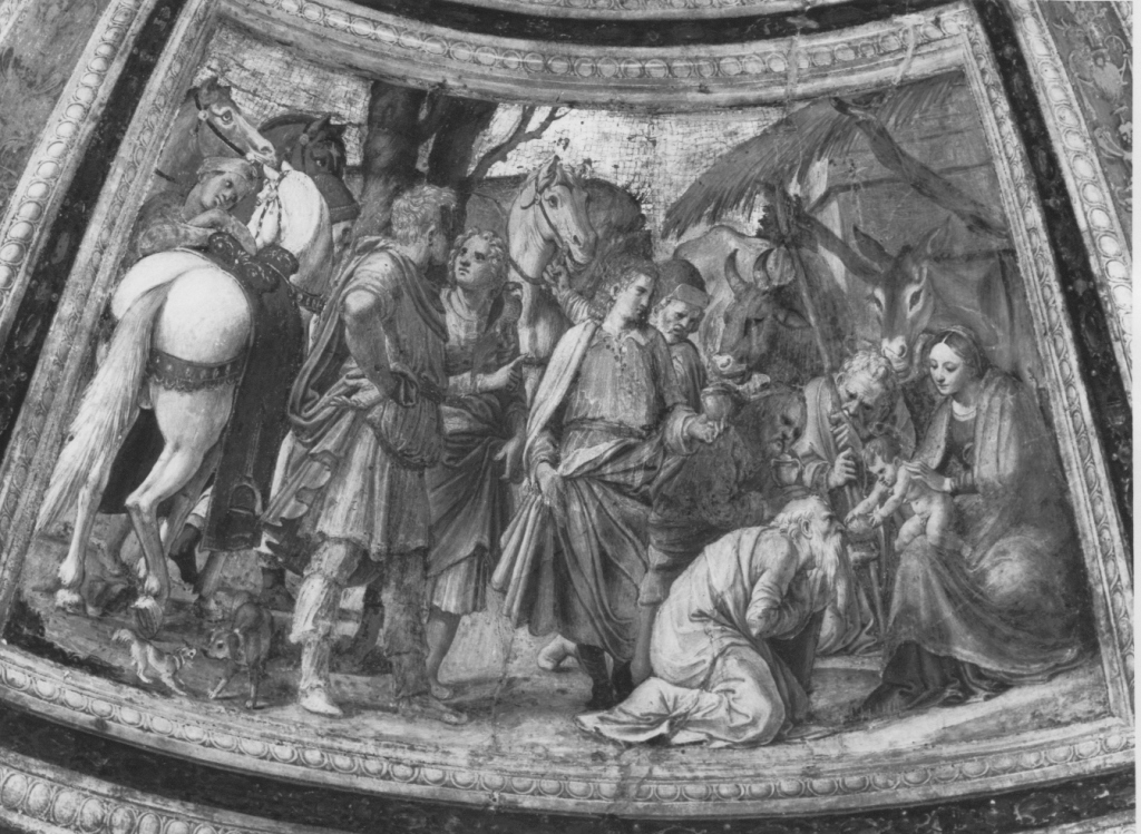 adorazione dei Re Magi (dipinto) di Peruzzi Baldassarre (sec. XVI)