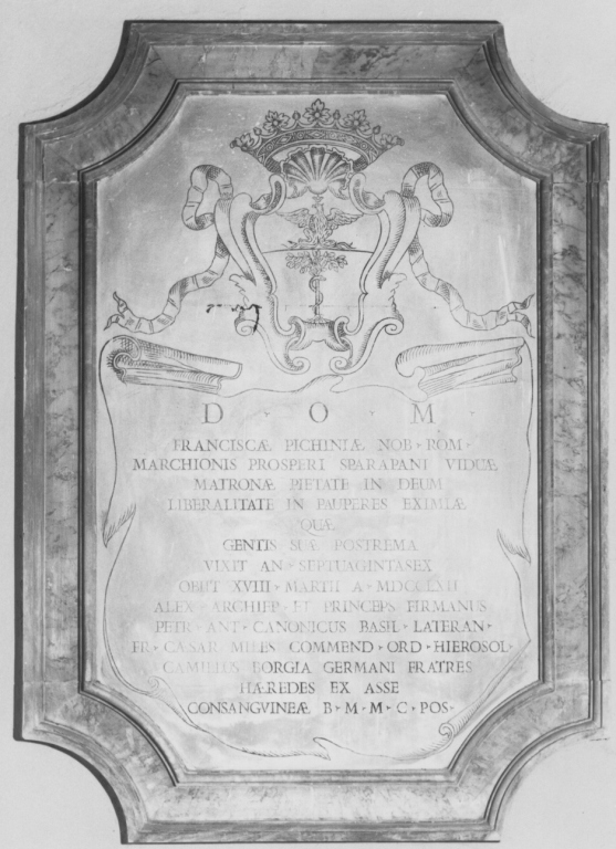 lapide commemorativa - ambito romano (sec. XVIII)