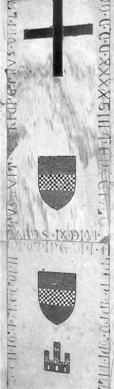 lapide tombale - ambito romano (sec. XIV, sec. XVII)