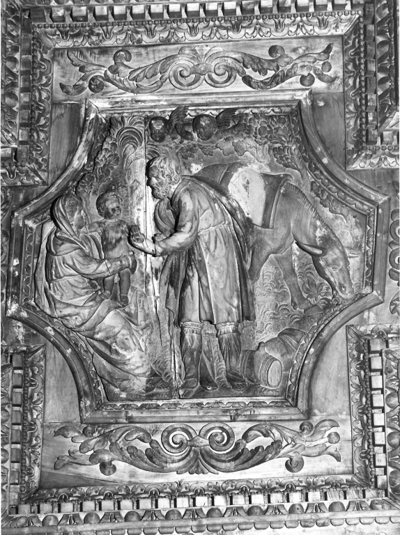 fuga in Egitto (rilievo) di Giani Giovanni Pietro, Salvatori Giovanni (sec. XVII)