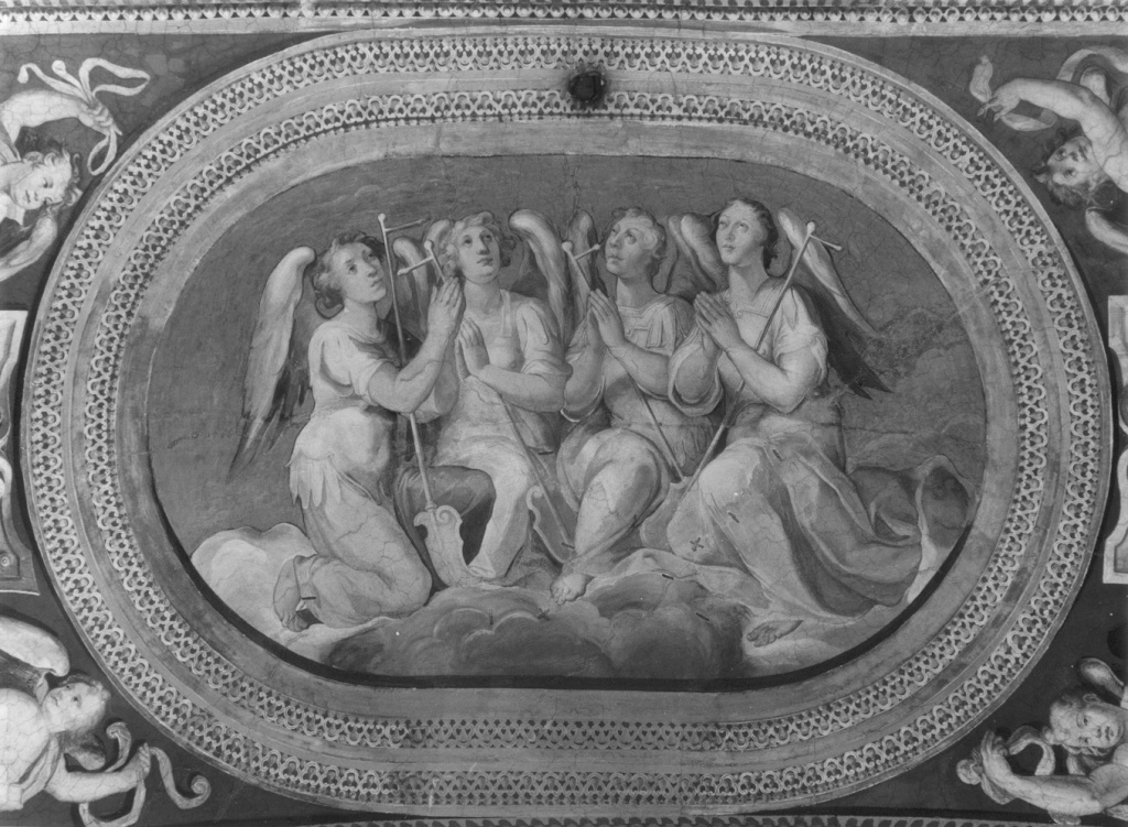 angeli adoranti (dipinto) di Guerra Giovanni (sec. XVI)