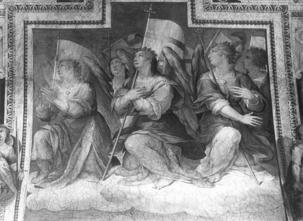 angeli musicanti in gloria (dipinto) di Guerra Giovanni (sec. XVI)
