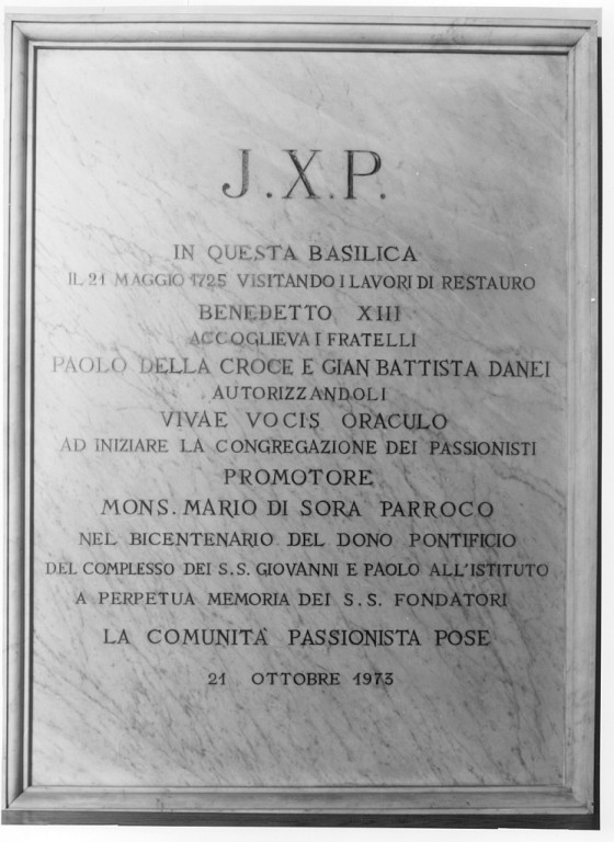 lapide, opera isolata - ambito romano (sec. XX)