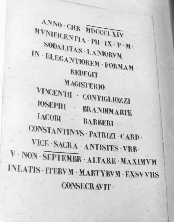 lapide celebrativa - ambito romano (sec. XIX)