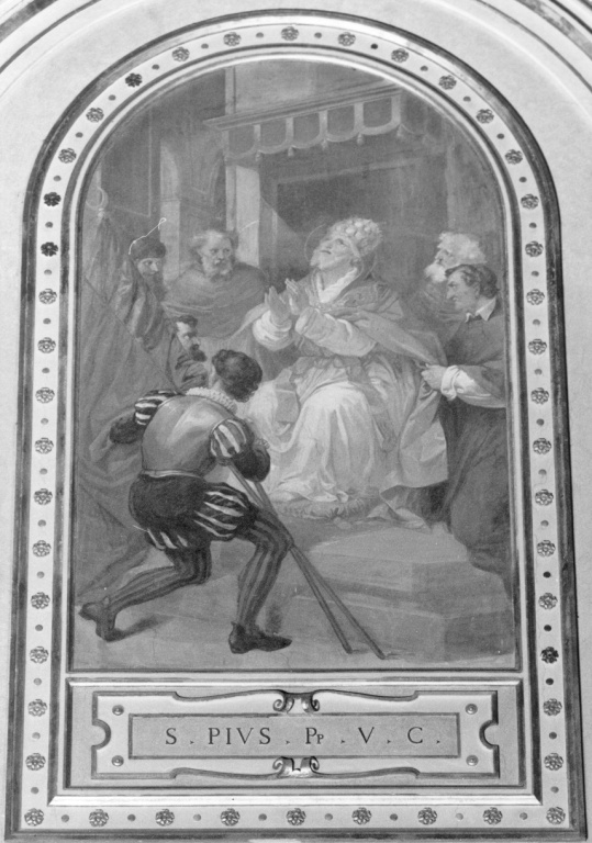ritratto di papa Pio V (dipinto, ciclo) di Fontana Luigi (attribuito) (sec. XIX)