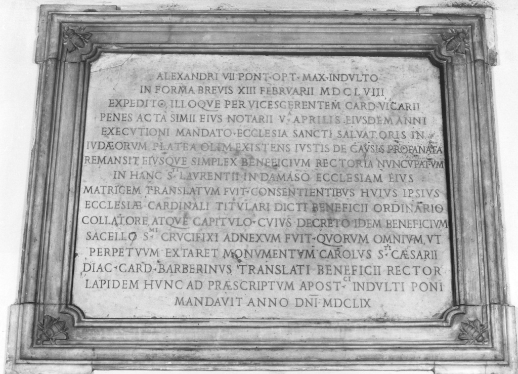 lapide commemorativa - ambito romano (sec. XVII)