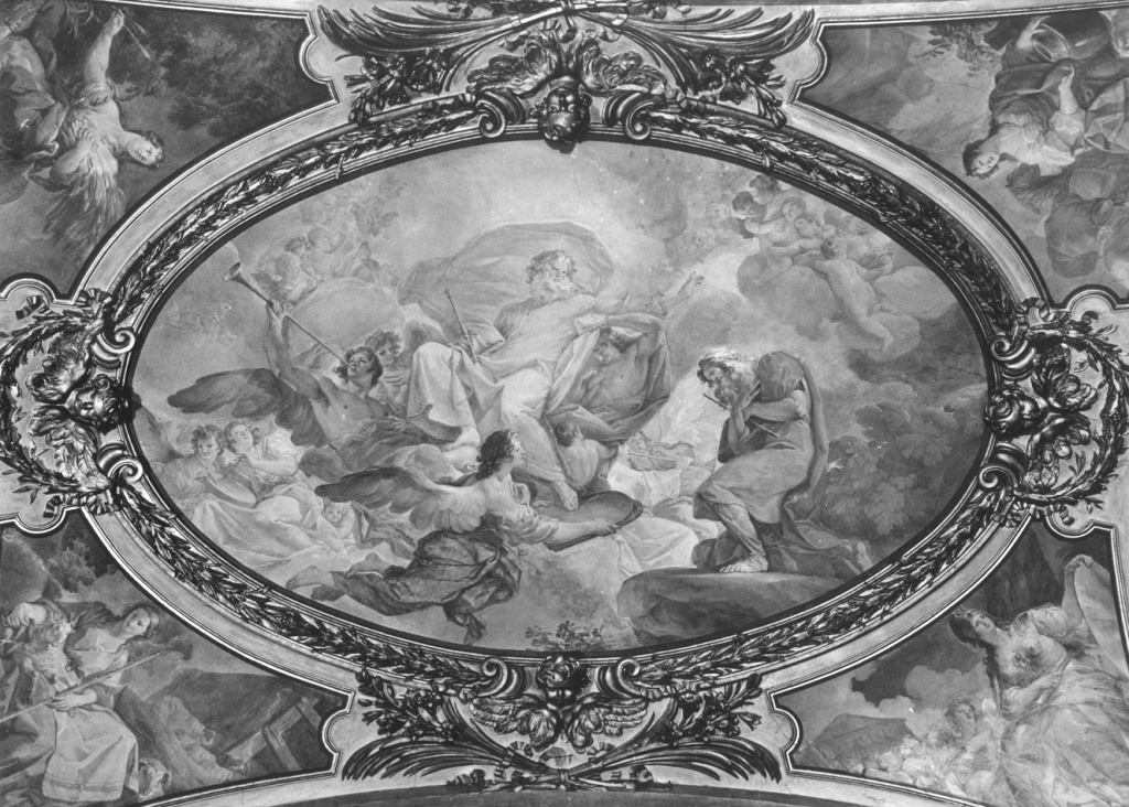 Mosè con le tavole della legge (decorazione pittorica) di Giaquinto Corrado (attribuito) (sec. XVIII)