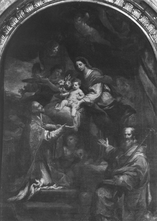 Madonna con Bambino e Santi (pala d'altare) di Conca Sebastiano (attribuito) (sec. XVIII)