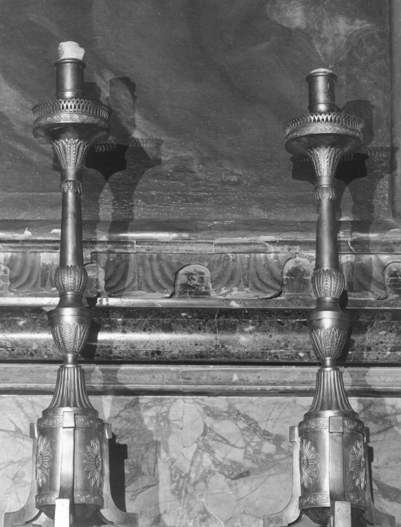 candeliere d'altare, serie - ambito romano (fine sec. XIX)